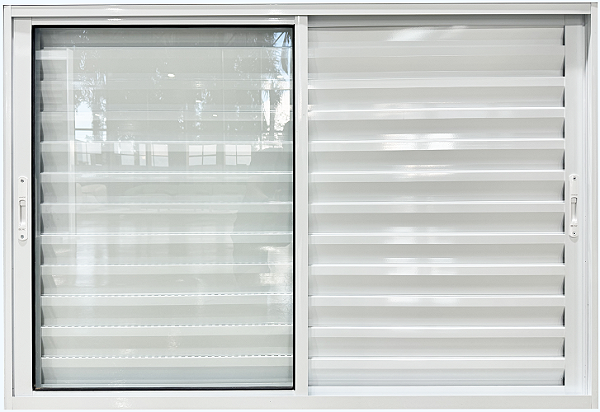 Janela Veneziana 3 Folhas Móveis Sem Grade Alumínio Branco - Cmc Esquadrias Harmony