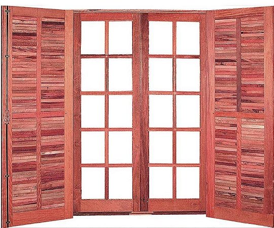 Porta Balcão Abrir Eucalipto Reto c/ Ferragem - Rick Esquadrias