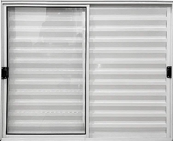 Janela Veneziana 3 Fls Móveis Sem Grade Alumínio Branco - Spj Modular