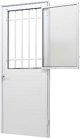 Porta De Giro C/postigo Alumínio Branco Vdr Mini Boreal - Jap Perfecta Max