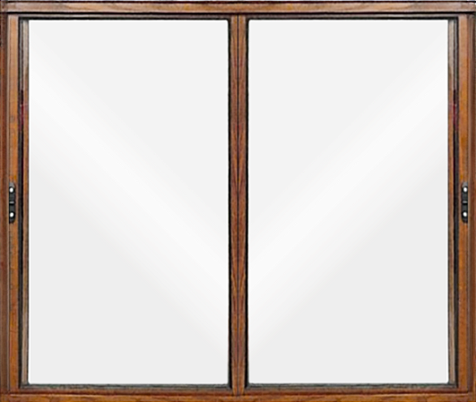 Janela De Correr 2 Fls Móveis Sem Grade Alumínio Amadeirado - Esap Plus