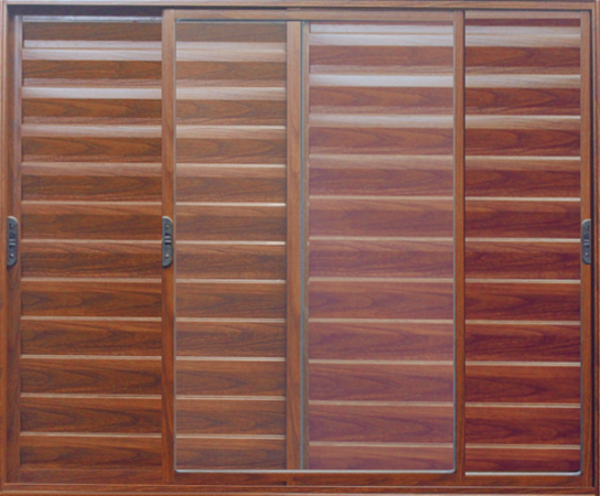 Janela Veneziana 3 Fls Móveis Sem Grade Alumínio Amadeirado - Esap Plus