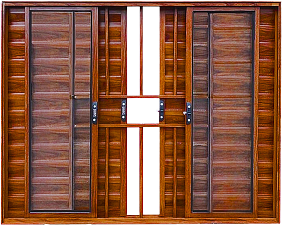 Janela De Veneziana 6 Fls Com Grade Alumínio Amadeirado - Esap Plus