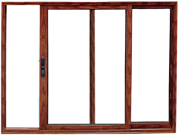 Janela De Correr 2 Fls Sem Grade Alumínio Amadeirado - Esap Sublime