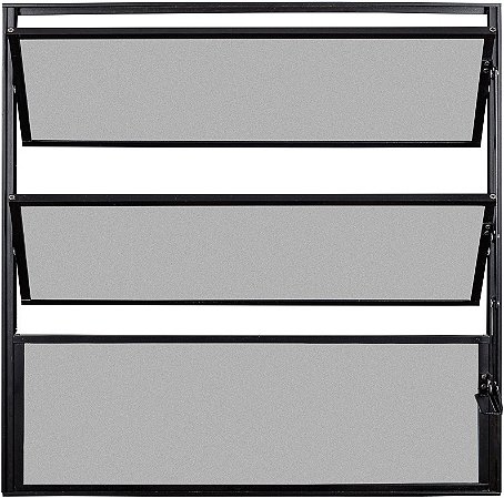 Janela Basculante 1 Seção Alumínio Preto Vidro Mini Boreal - SPJ Modular Plus