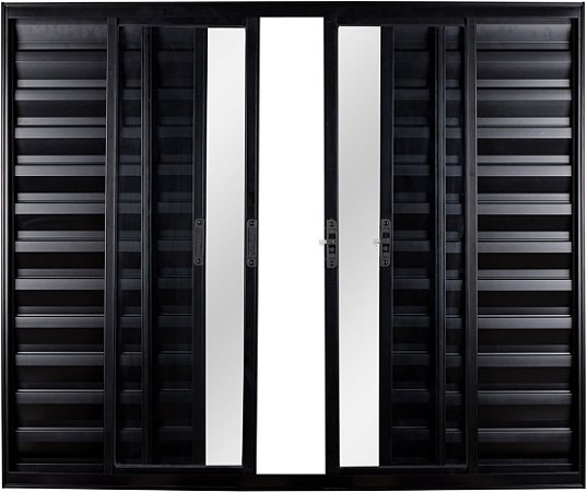Janela Veneziana 6 Folhas Sem Grade Alumínio Preto - SPJ Modular Plus