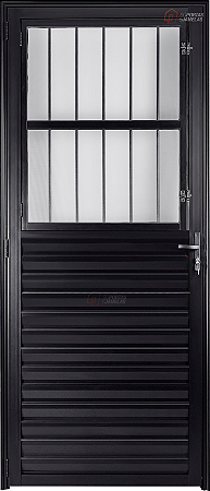 Porta Social Postigo Com Vidro Boreal Alumínio Preto - SPJ Modular Plus