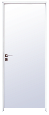 Porta Lisa HDF Primer Colmeia Montada No Batente Ecológico De 11 Cm Com Fechadura Externa Modena - Uniportas - Mega Saldão