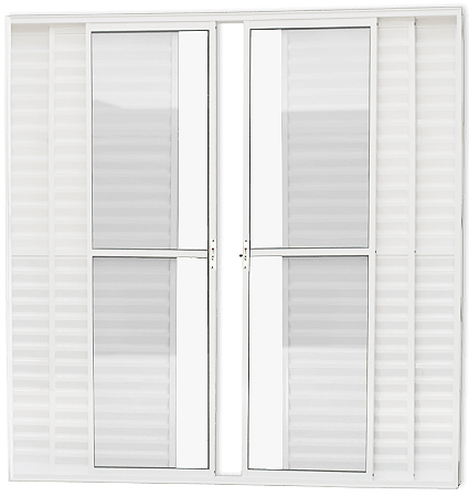 Porta Balcão 6 Folhas Alumínio Branco Com Trinco Vdr Liso - Spj Linha Leve - Mega Saldão