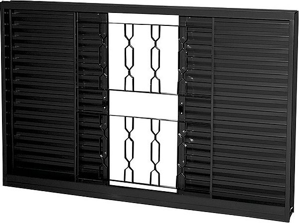 Janela Veneziana 4 Folhas Em Aço Com Grade Corrente Sem Vidro Req. 12 cm - Gerotto Prata Saldão