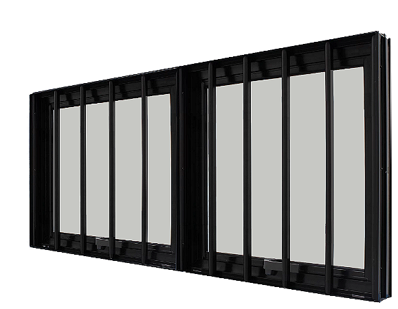 Janela Maxim-Ar 2 Seções Horizontal Com Grade Alumínio Preto Vdr. Mini Boreal Req. 5,5 Cm - Spj Linha 25 Saldão