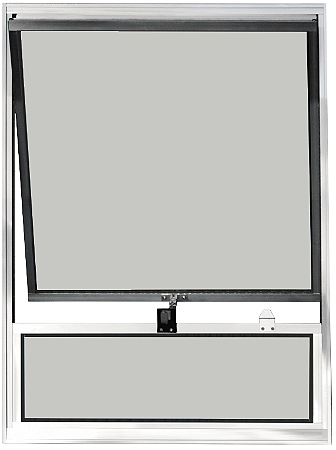 Janela Maxim-Ar 1 Seção C/ Bandeira Fixa Inferior Alumínio Brilhante Vdr. Boreal - Spj Modular - Saldão