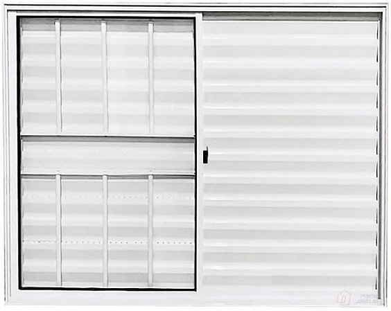 Janela Veneziana 3 Fls Com Grade Alumínio Branco - Spj Linha Leve - Saldão