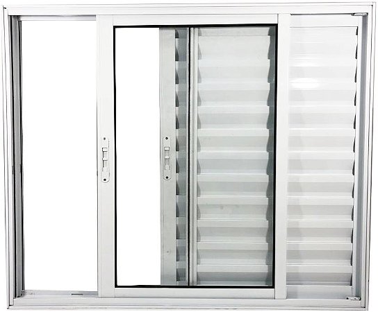 Janela Veneziana 3 Fls Sem Grade Alumínio Branco - Spj Linha 25 - Saldão