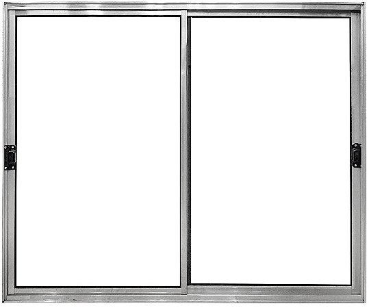 Janela De Correr 2 Fls Móveis Sem Bandeira Sem Grade Alumínio Brilhante - Spj Modular Saldão