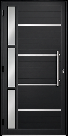 Porta Lambril Frisada 1 Visor Vdr. Boreal Com Puxador 60 Cm Alumínio Preto - Spj Premium Saldão