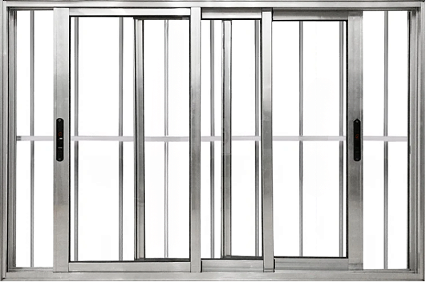 Janela De Correr 3 Fls Móveis Sem Bandeira Com Grade Alumínio Brilhante - Spj Linha 25