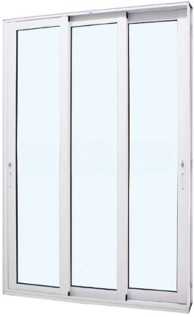 Porta De Correr Alumínio Branco 3 Fls Móveis Sem Travessa C/fechadura Vdr Liso - Jap Perfecta Max