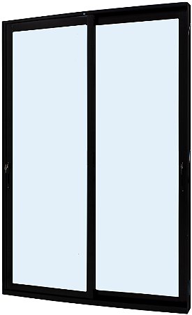 Porta De Correr Alumínio Preto 2 Fls Móveis Sem Travessa Vdr Liso - Jap Perfecta Max