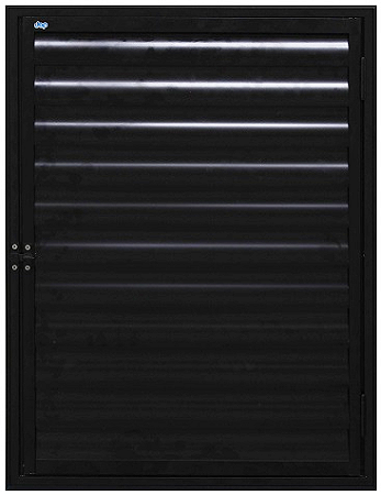 Porta Abrigo 1 Folha Alumínio Preto Abertura Para Fora - Jap