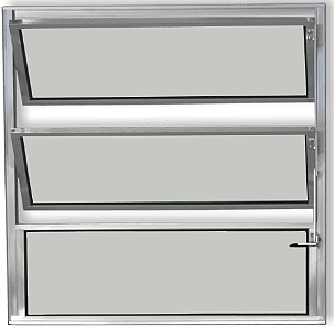 Janela Basculante 1 Seção Alumínio Brilhante Vidro Mini Boreal - SPJ Modular Plus