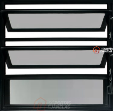 Janela Basculante 1 Sec. Vdr. Mini Boreal Alumínio Preto - Cmc Classic