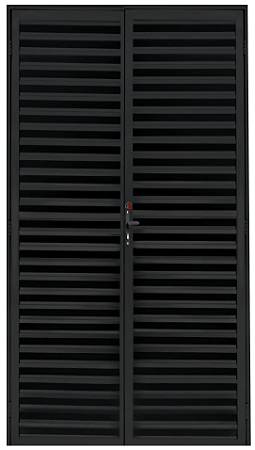 Porta Central Palheta Alumínio Preto - Spj Linha 25