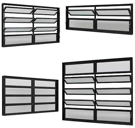 Basculante Em Alumínio Preto 2 Secções Vdr Mini Boreal - Jap Caribe Max