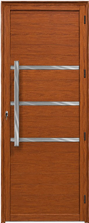 Porta Lambril Frisada Com Puxador 80Cm Alumínio Amadeirado - Esal Linha Maxx