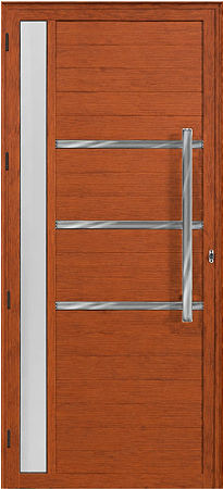 Porta Manuela Frisada Vdr. Mini Boreal Com Puxador 80Cm Alumínio Amadeirado - Esal Linha Maxx