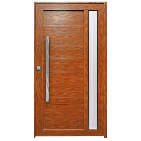 Porta Pivotante Manuela Vdr. Mini Boreal Com Puxador 100Cm Alumínio Amadeirado - Linha Maxx - Esal