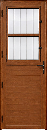 Porta Social Lambril Vidro Mini Boreal Alumínio Amadeirado - Linha Maxx - Esal