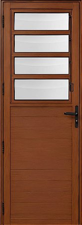 Porta Basculante Lambril Vidro Mini Boreal Alumínio Amadeirado - Linha Maxx - Esal
