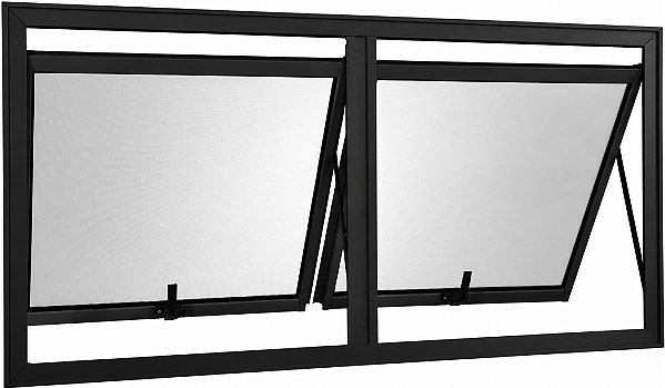 Maxim Ar 2 Seções Alumínio Preto Vidro Boreal - Linha Topsul - Esquadrisul