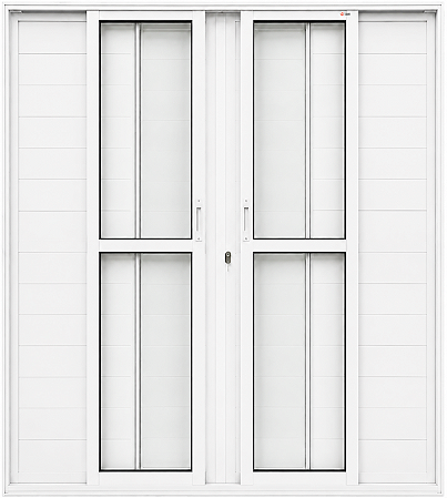 Porta Balcão Lambril 6 Fls Alumínio Branco Com Fechadura Vdr Liso - Spj Linha 25