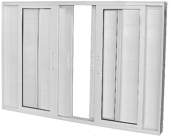 Janela Veneziana 6 Folhas Lambril Sem Grade Alumínio Branco - Brasil Esquadrias - Premium Saldão