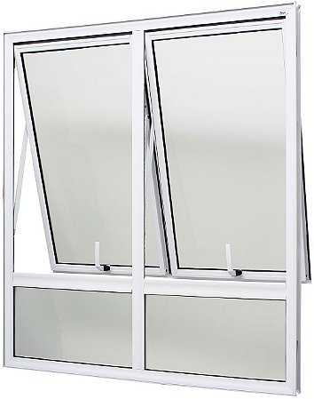 Maxim-ar Em Alumínio Branco 2 Fls C/ 2 Fixos Inferior Abert. 45° Vdr Mini Boreal - Jap Linha 25 Saldão