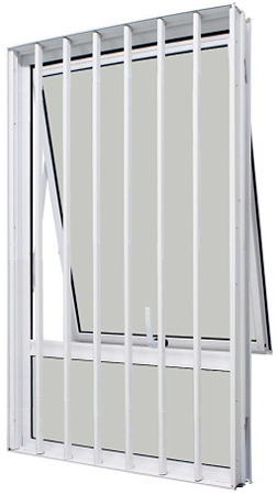 Janela Maxim-Ar 1 Seção Com Bandeira Fixa Inferior Com Grade Alumínio Branco Vdr. Mini Boreal - Spj Linha 25 Saldão