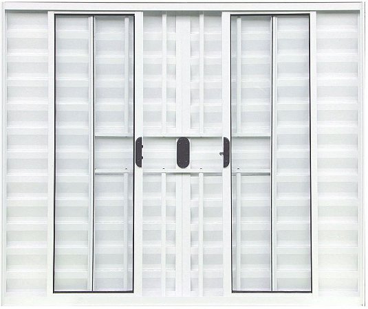 Janela Veneziana 6 Fls Com Grade Alumínio Branco - Spj Modular Saldão