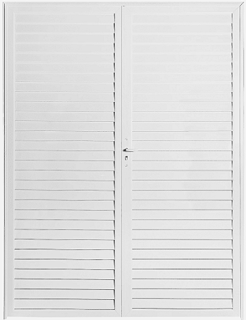 Porta Central Palheta Alumínio Branco - Spj Linha 25 Saldão