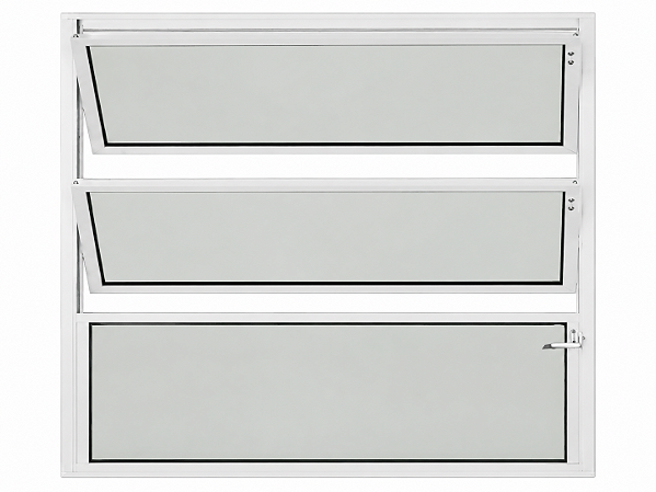Janela Basculante 1 Seção Alumínio Branco Vidro Mini Boreal - SPJ Modular Plus Saldão