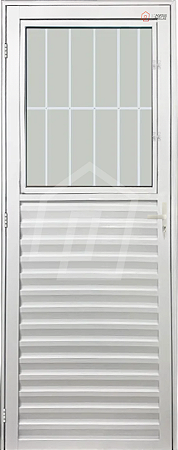 Porta Social Com Postigo Vdr. Boreal Alumínio Branco - Spj Linha 25 Saldão