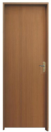 Porta Lisa Padrão Imbuia c/ Batente de 14 cm Misto c/ Fechadura Tambor - Rick Esquadrias Saldão