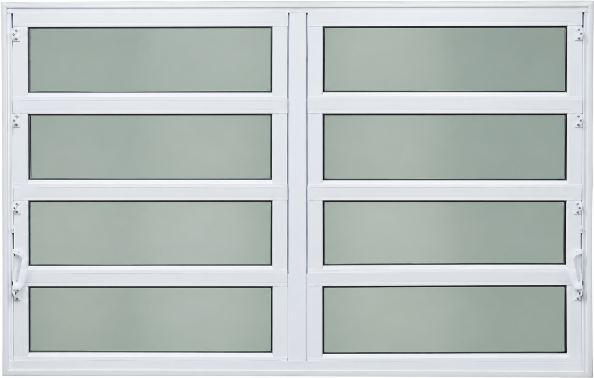 Janela Basculante 2 Seções em Alumínio Branco c/ Vidro Mini Boreal - Brimak Elite Saldão