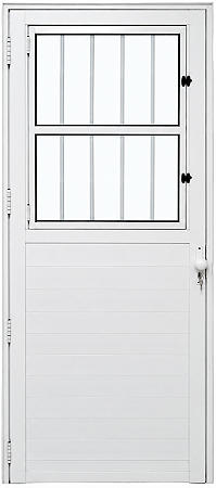 Porta Social Lambril Vidro Mini Boreal Alumínio Branco - Linha Maxx - Esal
