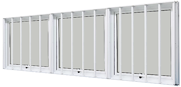 Janela Maxim-Ar 3 Seções Horizontal Com Grade Alumínio Branco Vdr. Mini Boreal - Spj Linha 25 Saldão