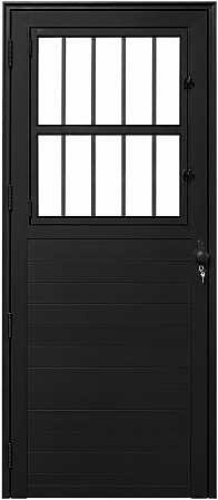 Porta Social Lambril Vidro Mini Boreal Alumínio Preto - Linha Maxx - Esal