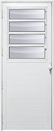 Porta Basculante Lambril Vidro Mini Boreal Alumínio Branco - Linha Maxx - Esal