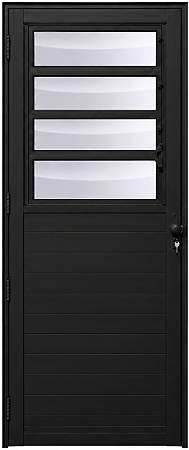 Porta Basculante Lambril Vidro Mini Boreal Alumínio Preto - Linha Maxx - Esal