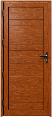 Porta América Lambril Alumínio Amadeirado - Linha Maxx - Esal